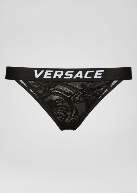 Tanga Versace Versace Logo Lace Dama | UFAHJMD-57